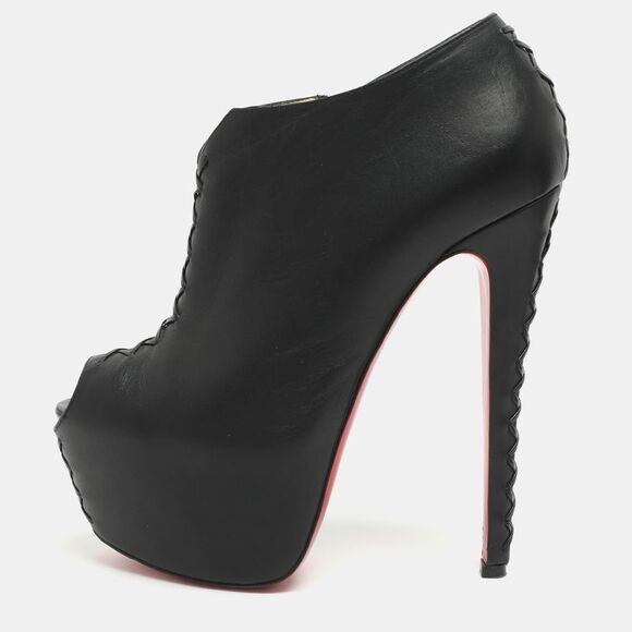 Christian Louboutin Shoes - Christian Louboutin Recouzetta Size 39.5 Black Leather Boots